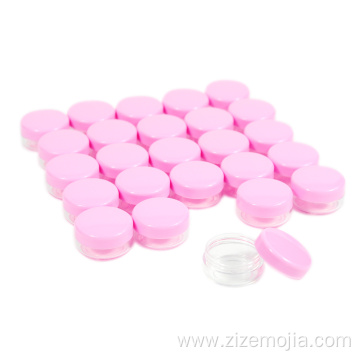 Pink Lid Small Plastic Cosmetic Jar